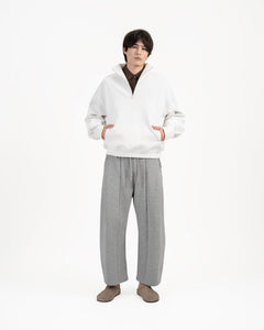 Quarter Zip Pullover - White - G R A Y E