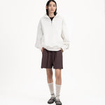 Quarter Zip Pullover - White - G R A Y E