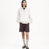 Quarter Zip Pullover - White - G R A Y E