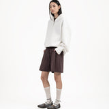 Quarter Zip Pullover - White - G R A Y E