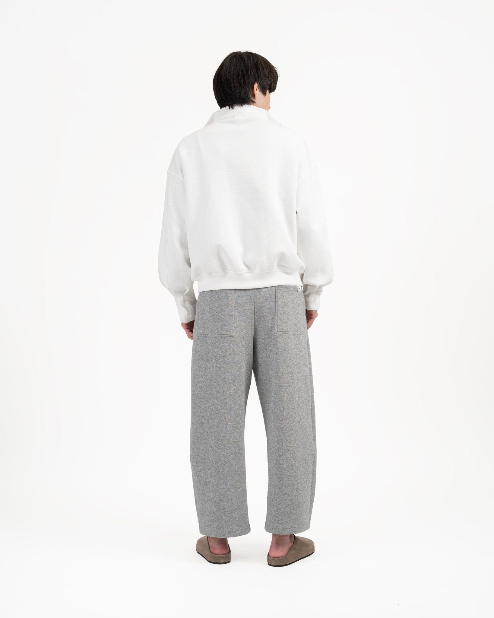 Quarter Zip Pullover - White - G R A Y E