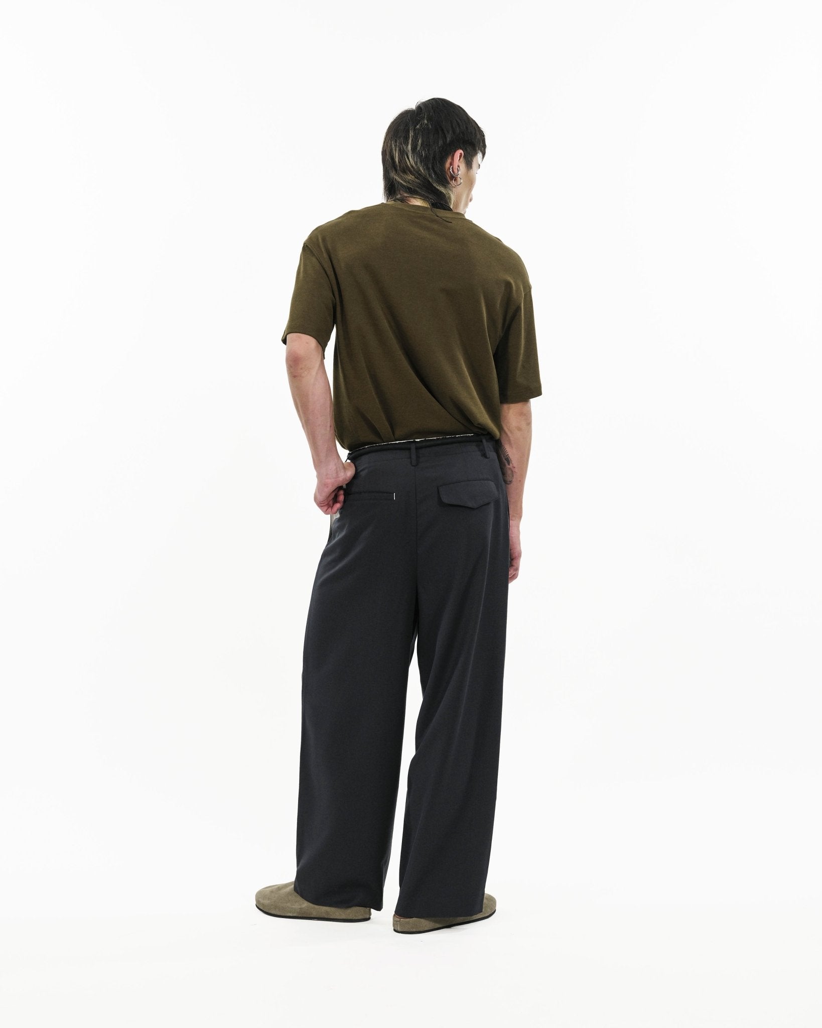Raw Edge Tailored Pants - Midnight - G R A Y E