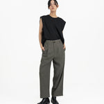 Raw Edged Tailored Pants - Olive Gray - G R A Y E