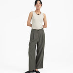 Raw Edged Tailored Pants - Olive Gray - G R A Y E