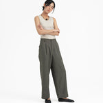 Raw Edged Tailored Pants - Olive Gray - G R A Y E