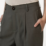 Raw Edged Tailored Pants - Olive Gray - G R A Y E