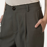 Raw Edged Tailored Pants - Olive Gray - G R A Y E