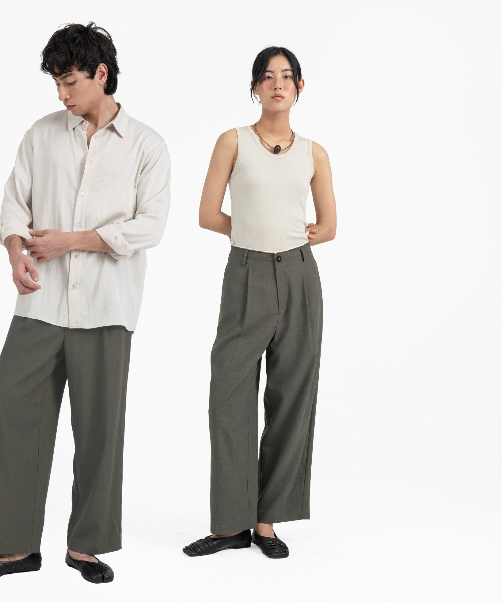 Raw Edged Tailored Pants - G R A Y E