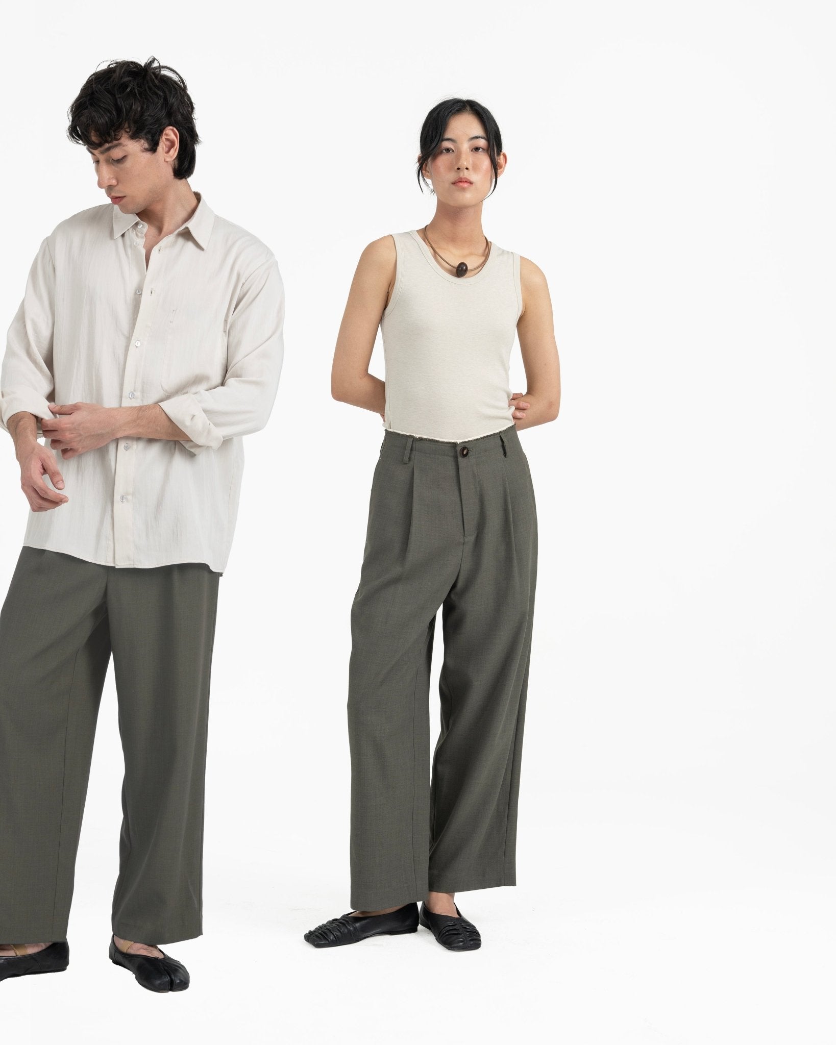 Raw Edged Tailored Pants - G R A Y E