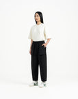 Relaxed Elasticated Pants 2.0 - Black - G R A Y E