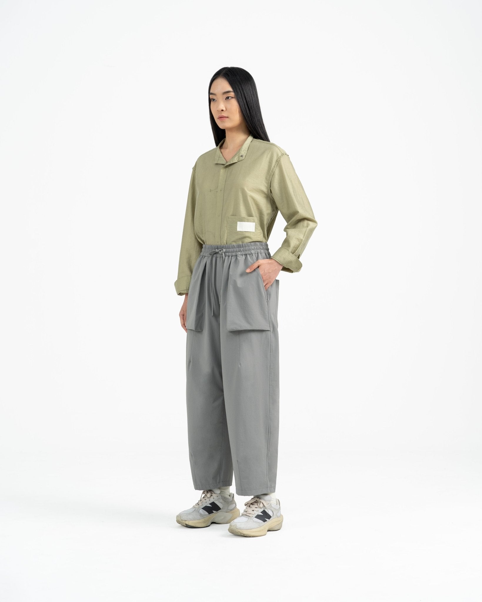 Relaxed Elasticated Pants 2.0 - Gray - G R A Y E