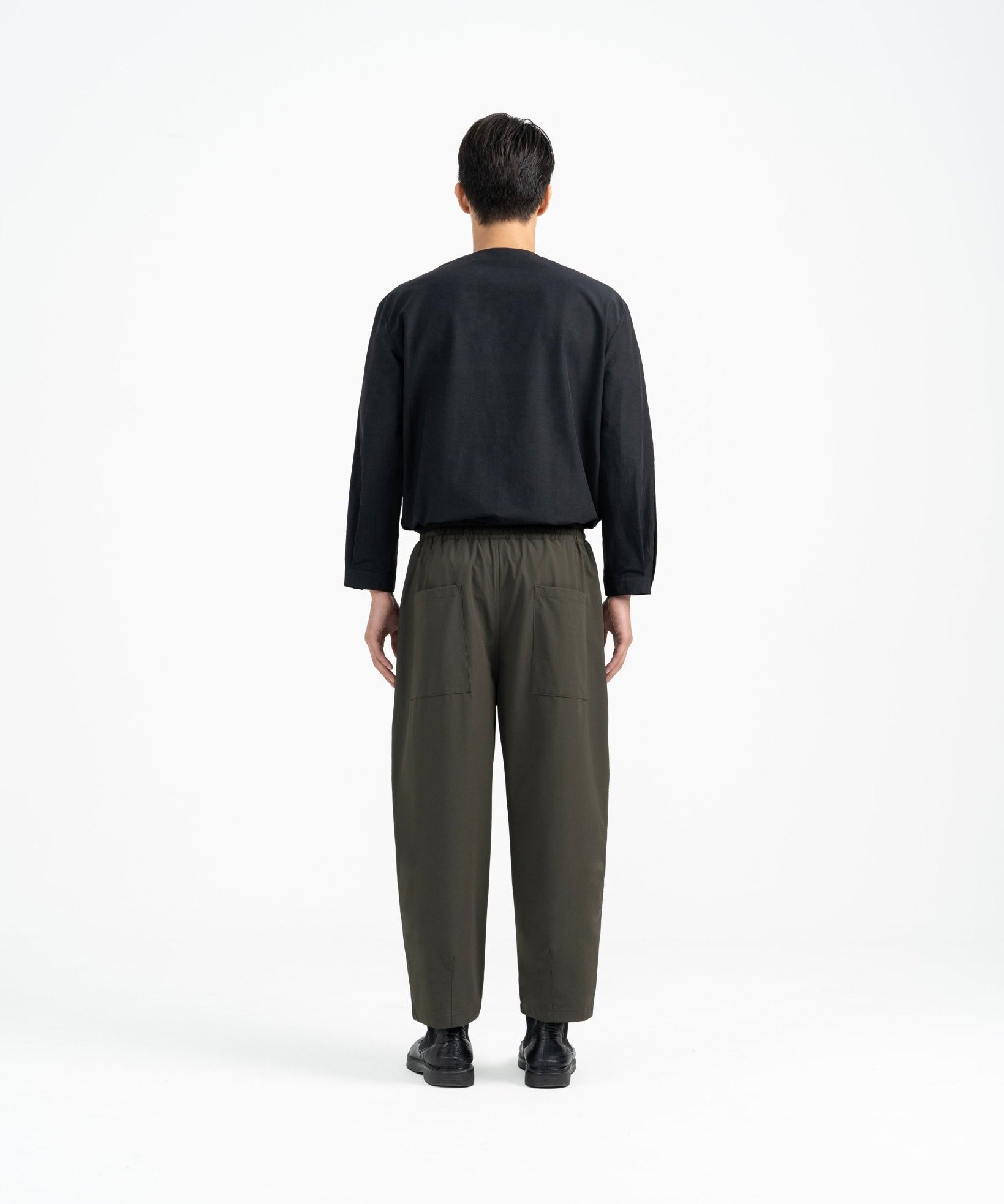 Relaxed Elasticated Pants 2.0 - Olive - G R A Y E