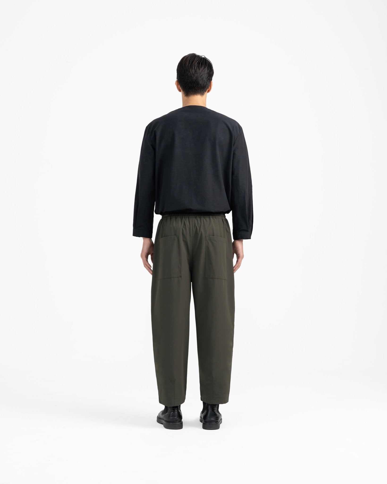 Relaxed Elasticated Pants 2.0 - Olive - G R A Y E