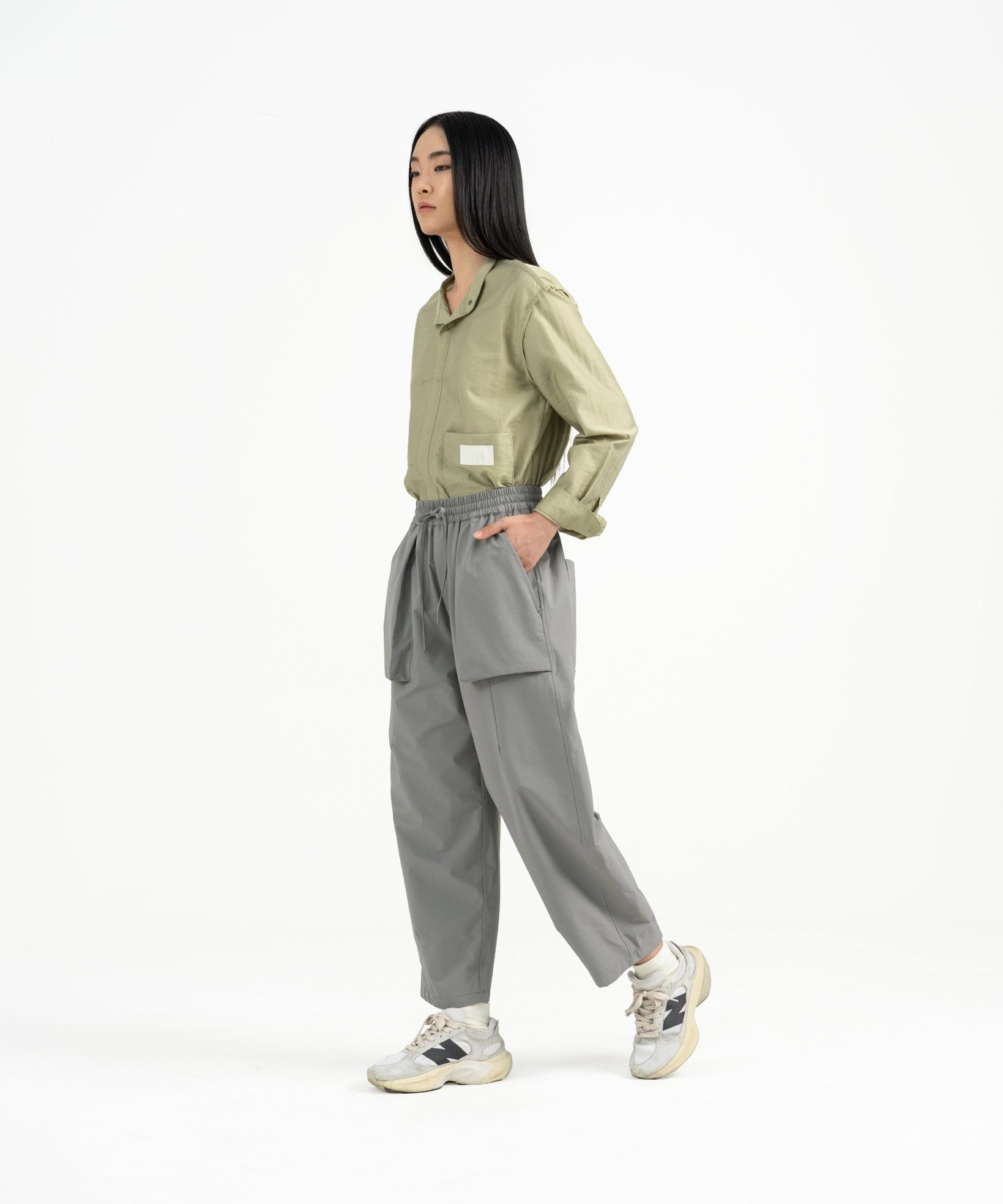 Relaxed Elasticated Trousers 2.0 - Gray - G R A Y E