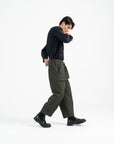 Relaxed Elasticated Trousers 2.0 - Olive - G R A Y E