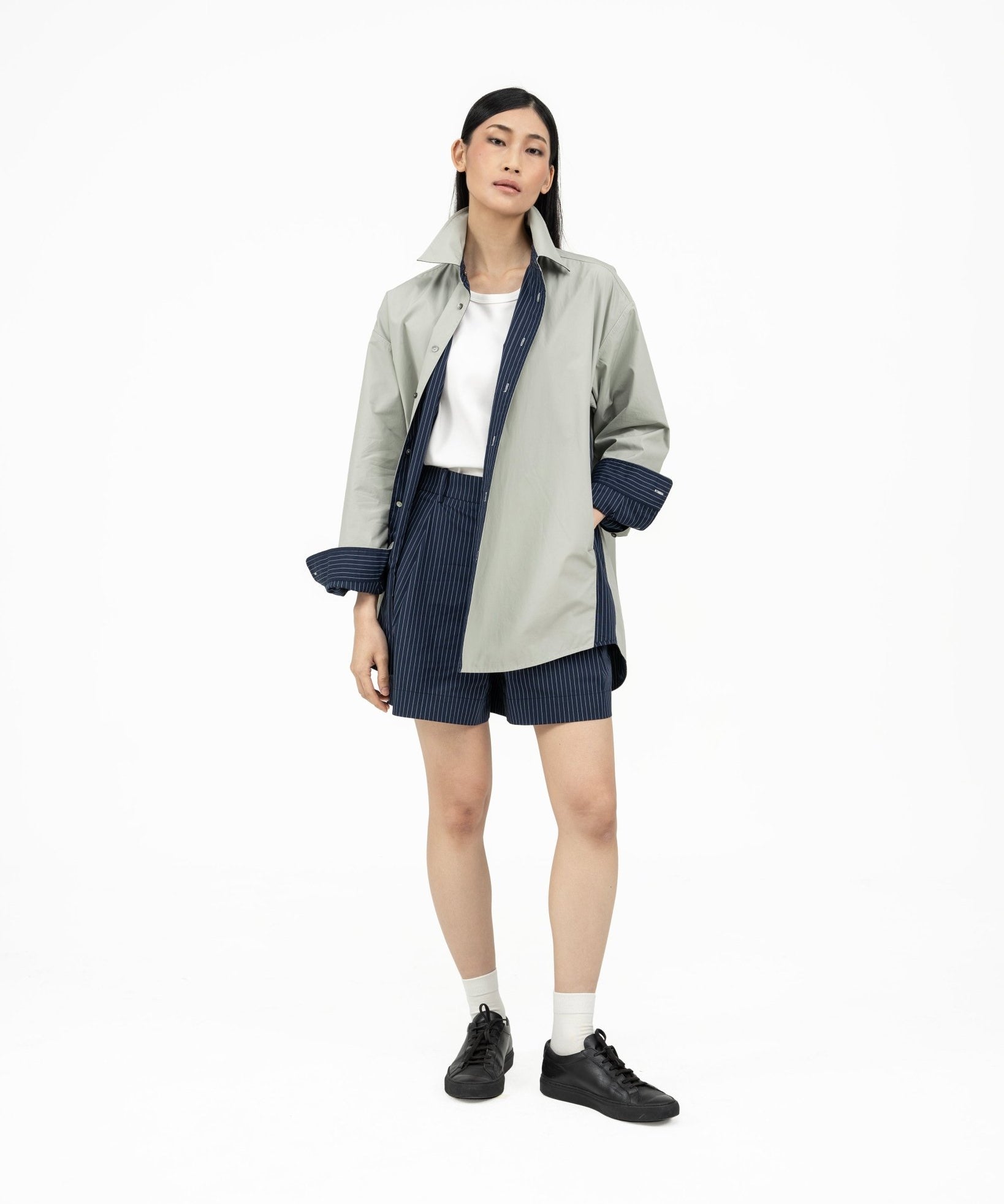 Reversible Button - down Shirt - G R A Y E