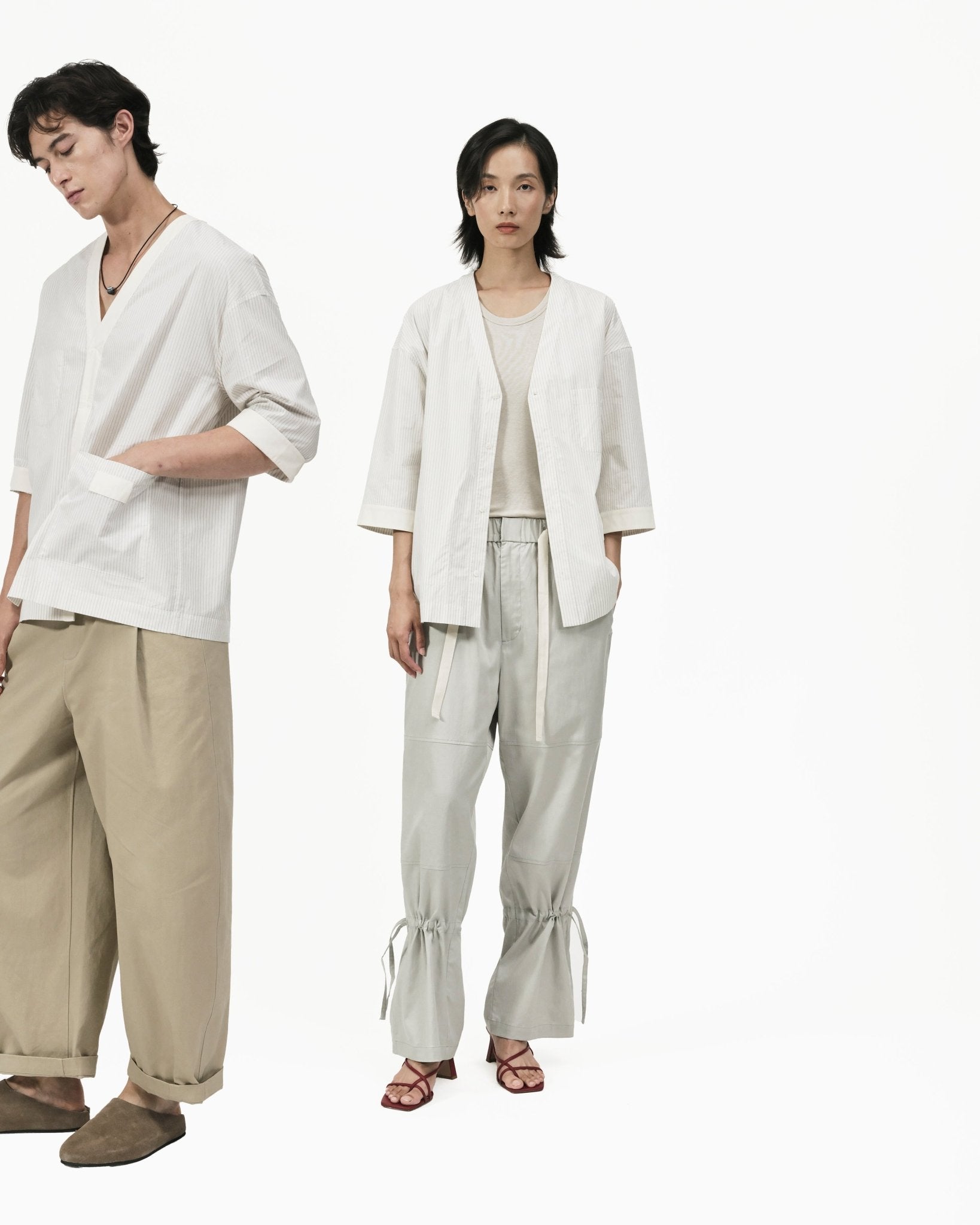 Reversible Kimono Overshirt - G R A Y E