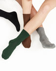 Ribbed Crew Socks - G R A Y E