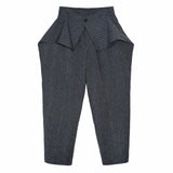 Sash Wrap Trousers - Pinstripe Blue - G R A Y E
