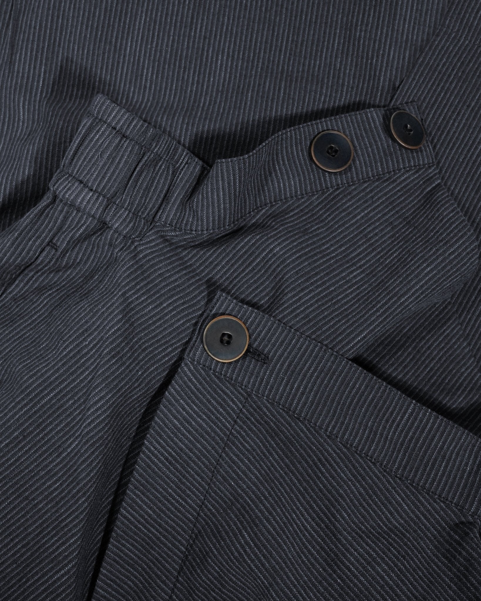 Sash Wrap Trousers - Pinstripe Blue - G R A Y E