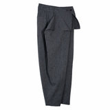 Sash Wrap Trousers - Pinstripe Blue - G R A Y E