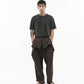 Sash Wrap Trousers - Pinstripe Brown - G R A Y E