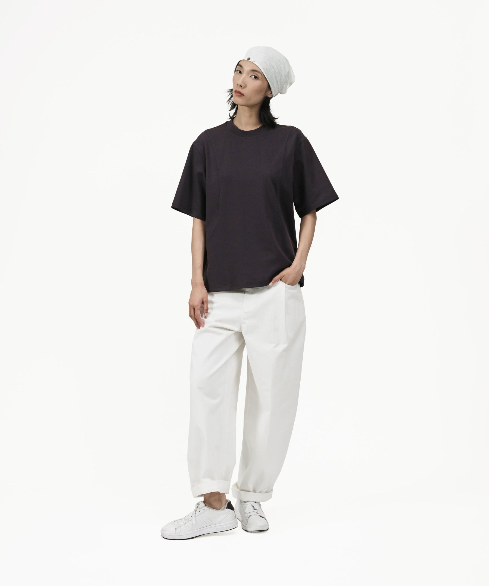 Seamline Crewneck Tee - Dusk Plum - G R A Y E