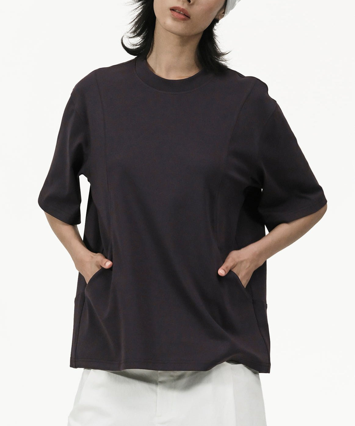 Seamline Crewneck Tee - Dusk Plum - G R A Y E