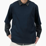 Seamline Crewneck Tee - Navy - G R A Y E