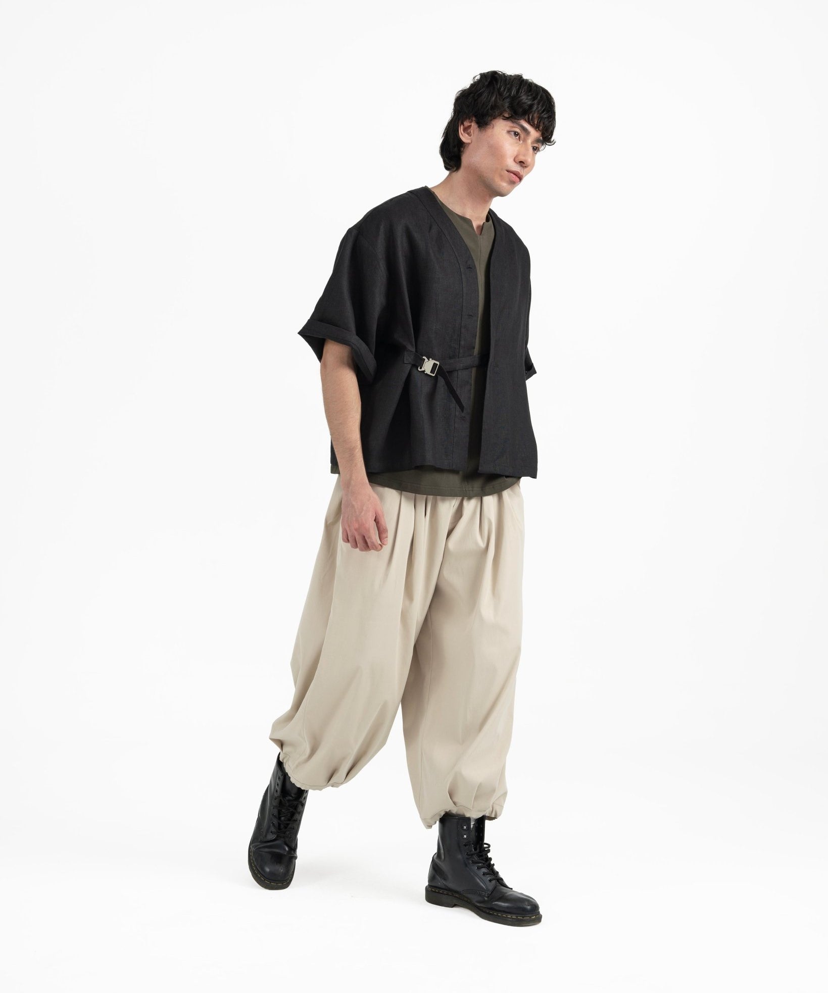 Shōto Baseball Collar Top 2.0 - Black - G R A Y E
