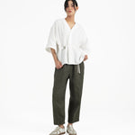 Shōto Baseball Collar Top 2.0 - Pure White - G R A Y E