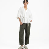 Shōto Baseball Collar Top 2.0 - Pure White - G R A Y E