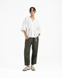 Shōto Baseball Collar Top 2.0 - Pure White - G R A Y E