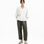 Shōto Baseball Collar Top 2.0 - Pure White - G R A Y E