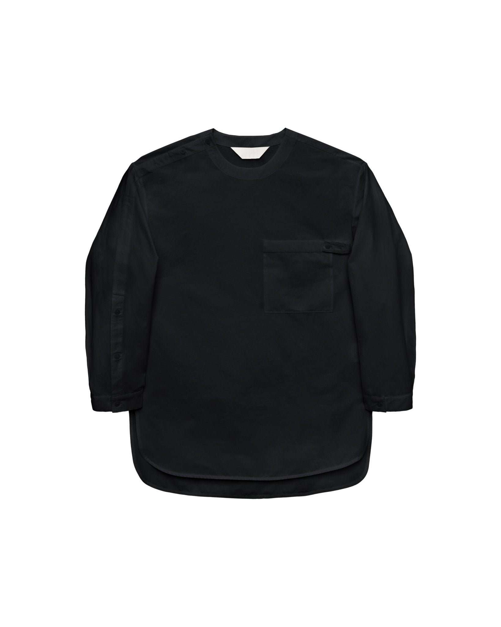 Sleeve Placket Shirt - Black - G R A Y E