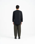 Sleeve Placket Shirt - Black - G R A Y E