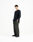 Sleeve Placket Shirt - Black - G R A Y E