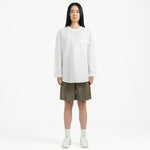 Sleeve Placket Shirt - White - G R A Y E