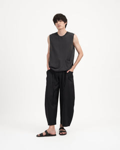 SOLOTEX® Barrel - Leg Trousers - Black - G R A Y E