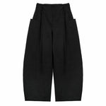 SOLOTEX® Barrel - Leg Trousers - Black - G R A Y E