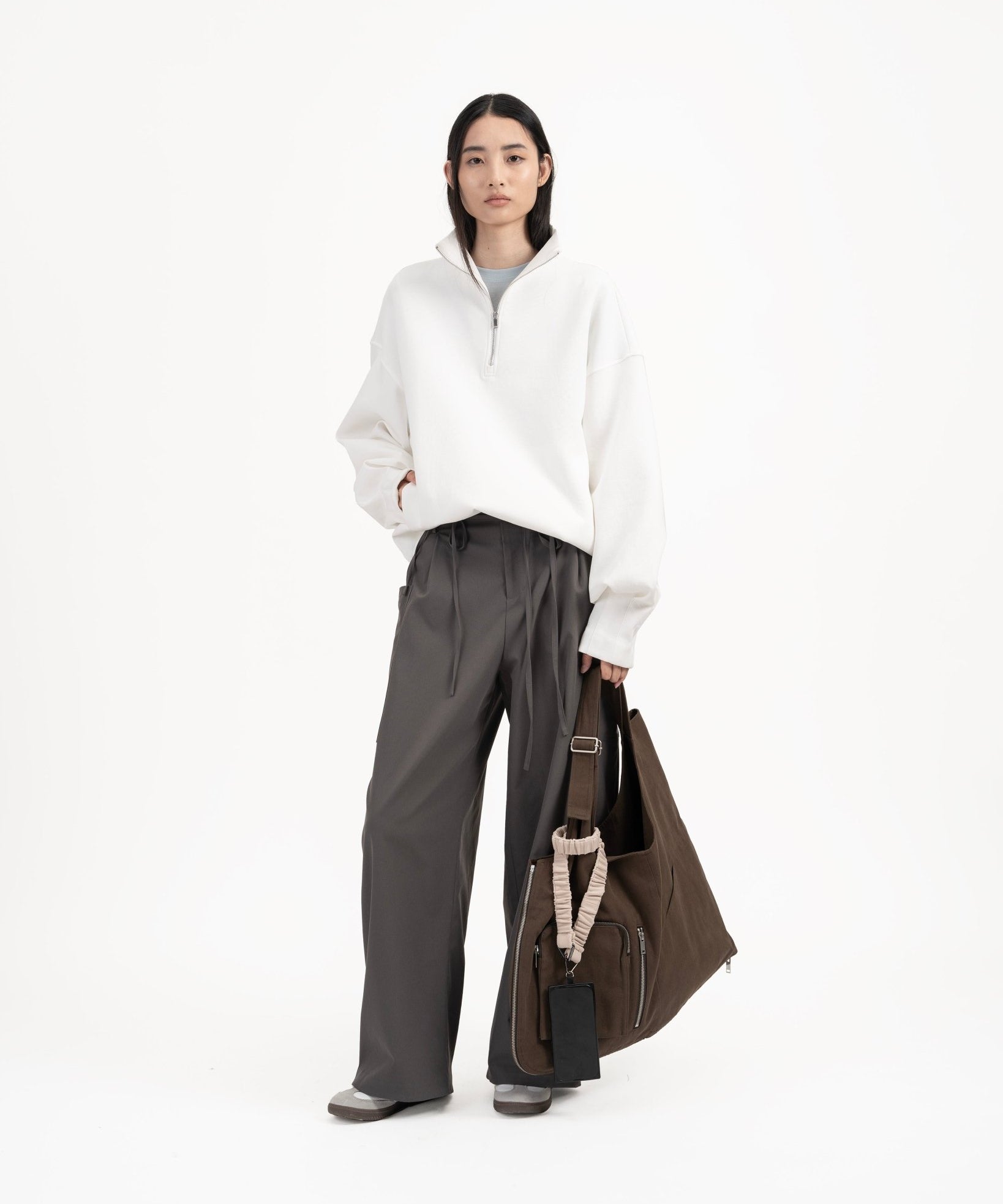 SOLOTEX® Barrel - Leg Trousers - Gray - G R A Y E