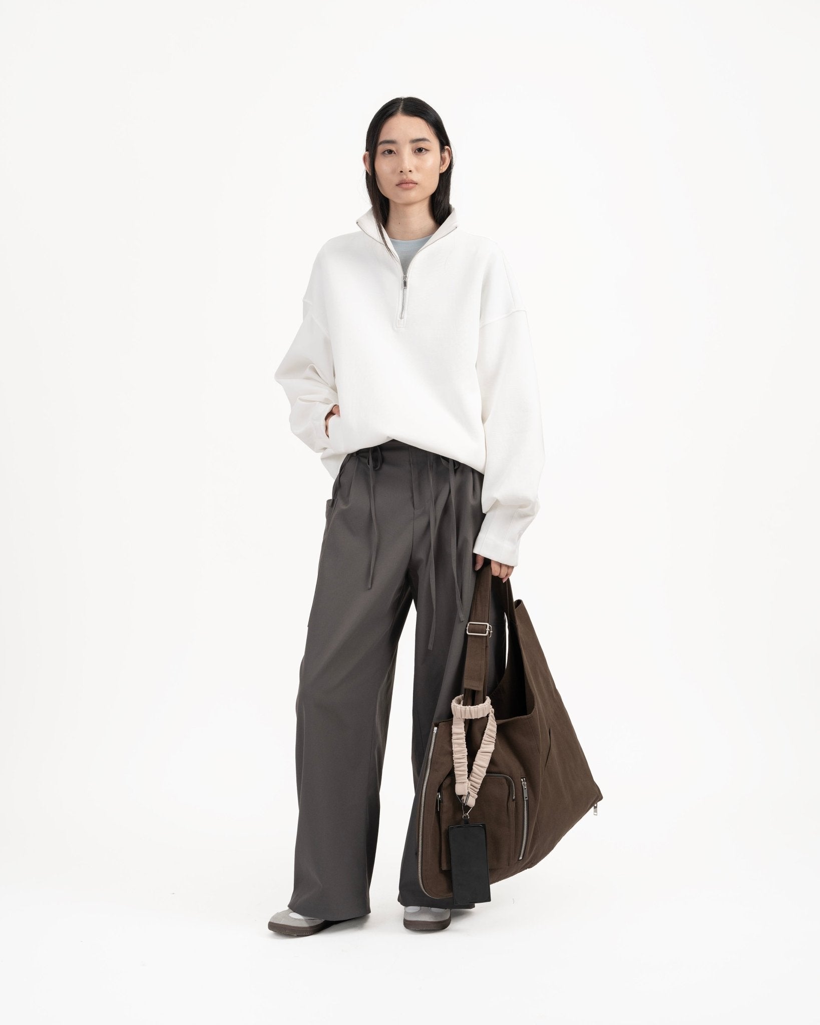 SOLOTEX® Barrel - Leg Trousers - Gray - G R A Y E