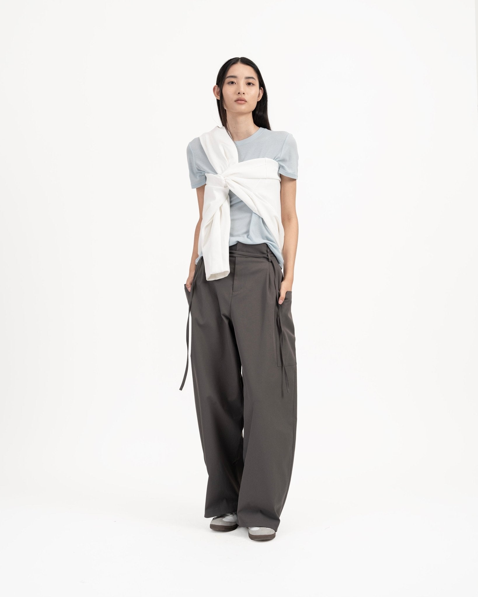 SOLOTEX® Barrel - Leg Trousers - Gray - G R A Y E