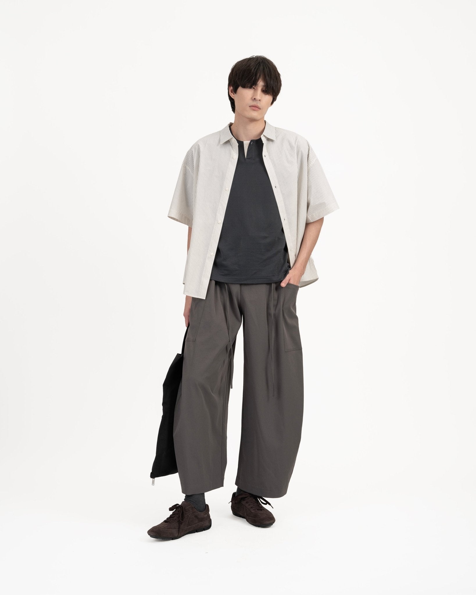 SOLOTEX® Barrel - Leg Trousers - Gray - G R A Y E
