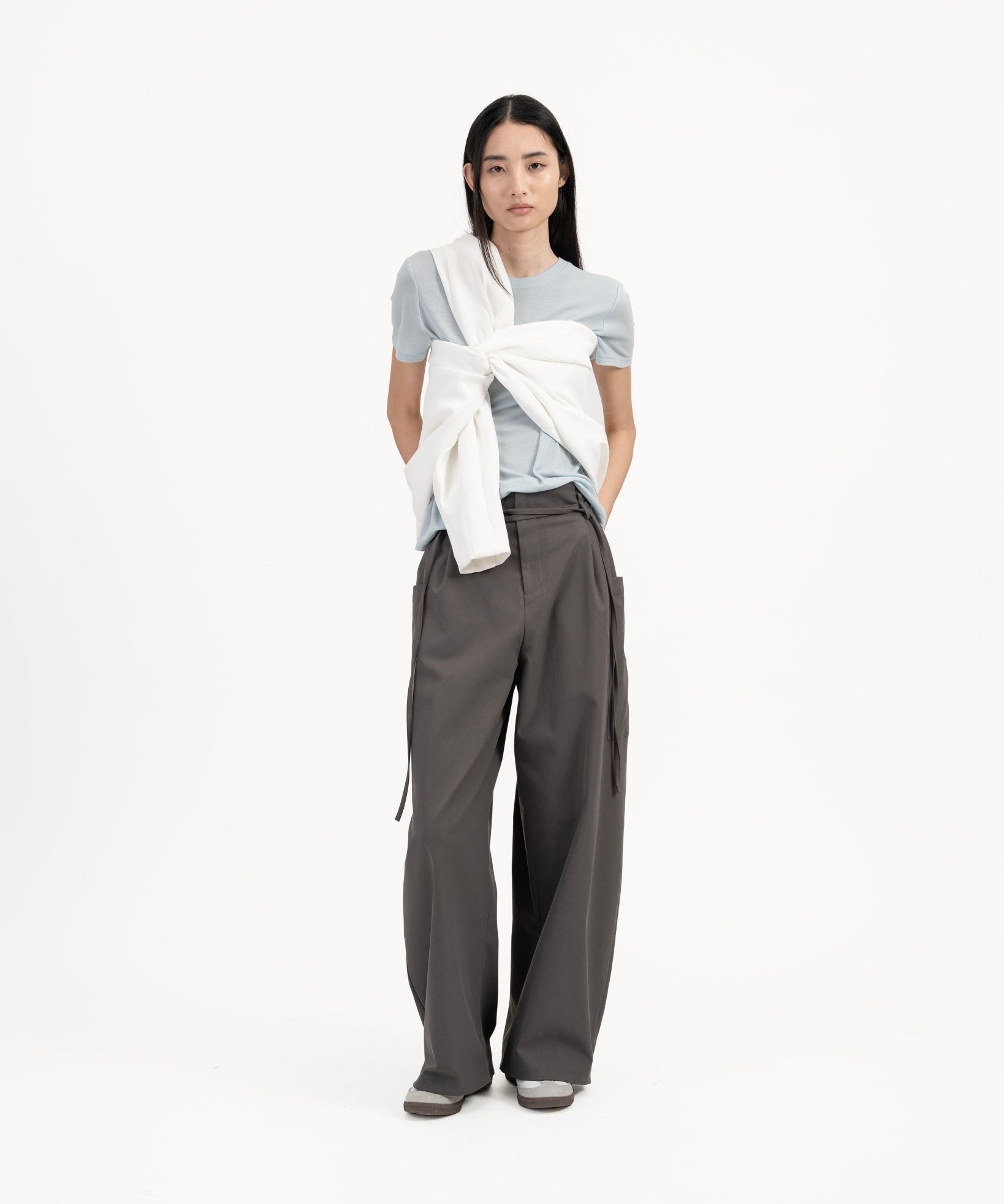 SOLOTEX® Barrel - Leg Trousers - Gray - G R A Y E