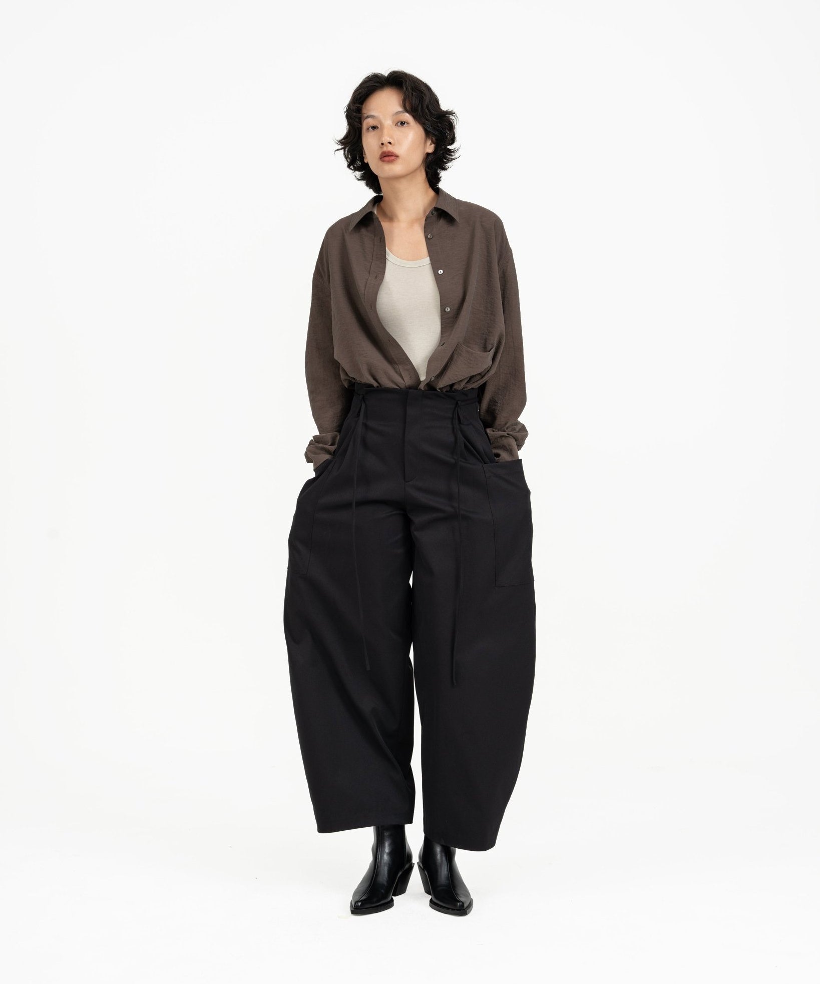 SOLOTEX® Barrel - Leg Trousers - G R A Y E