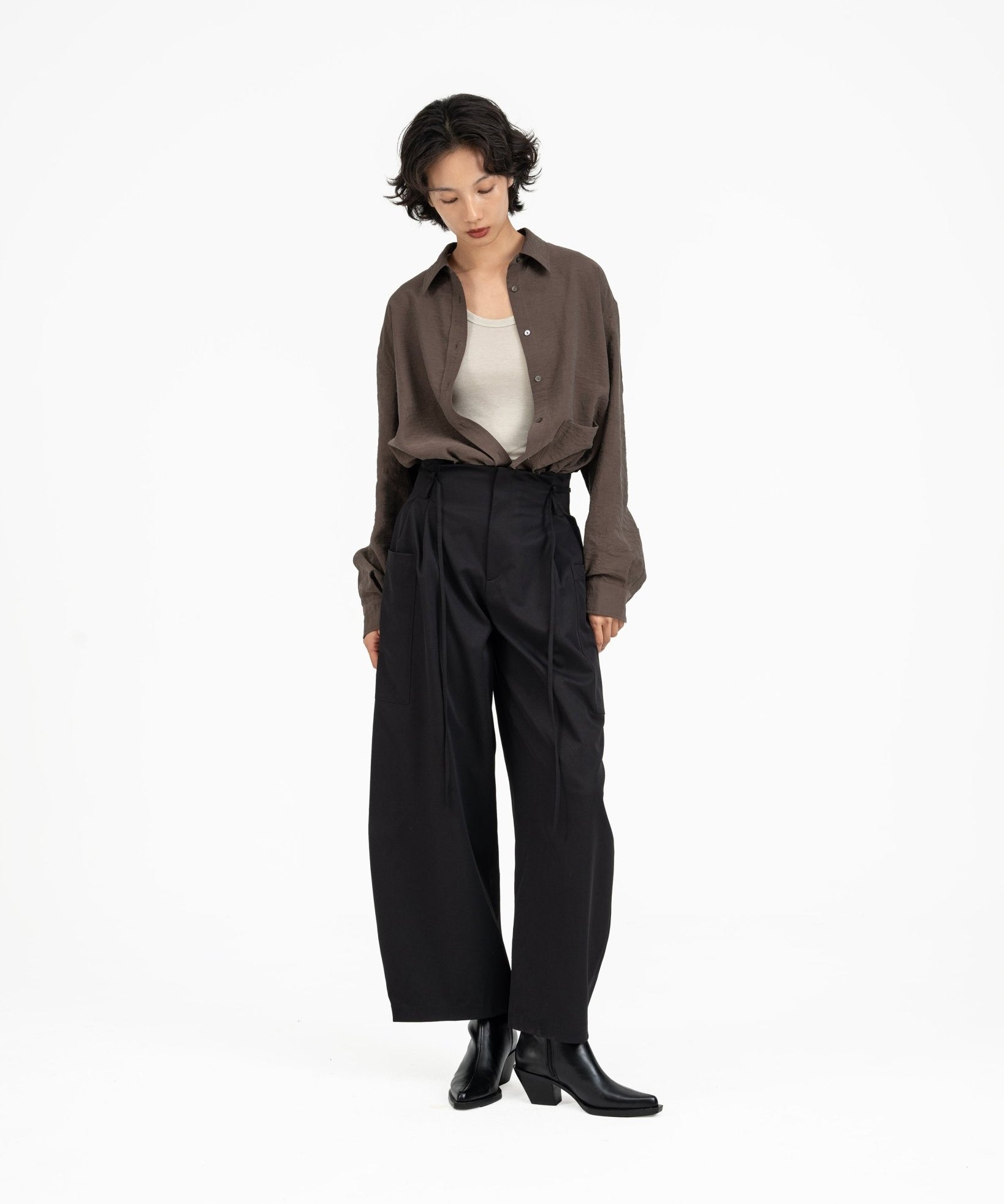 SOLOTEX® Barrel - Leg Trousers - G R A Y E