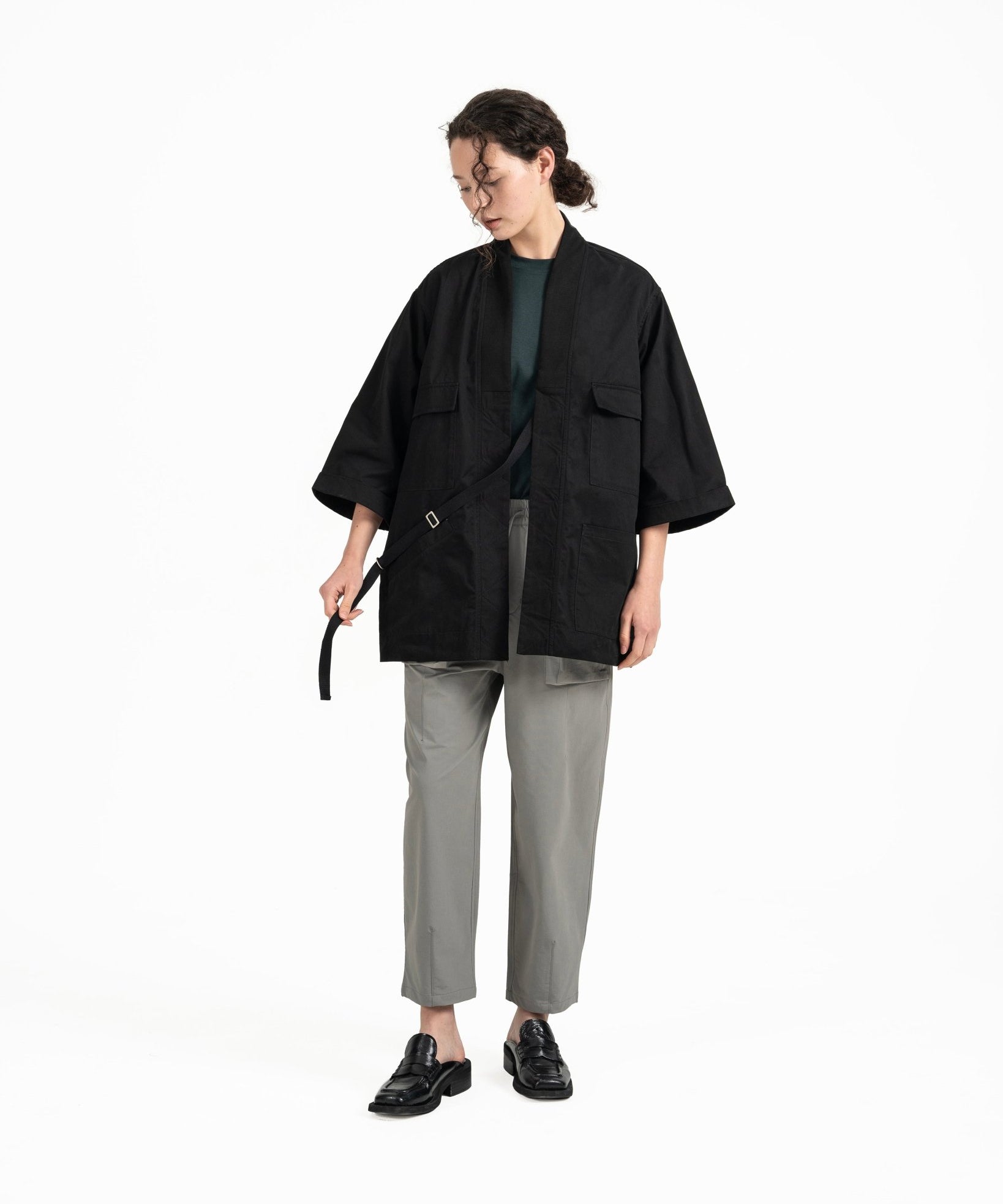 Stark Kimono Coat - Black - G R A Y E