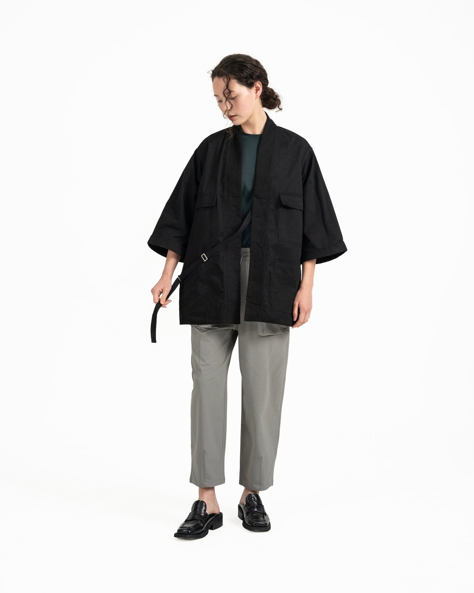 Stark Kimono Coat - Black - G R A Y E