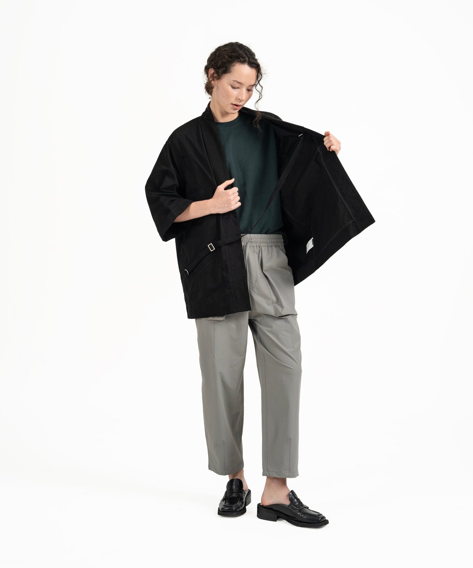 Stark Kimono Coat - Black - G R A Y E